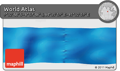 Physical Panoramic Map of the Area around 9° 15' 16" S, 85° 4' 29" E