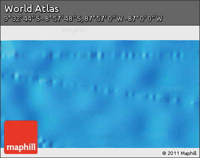 Physical 3D Map of the Area around 9° 15' 16" S, 87° 28' 29" W