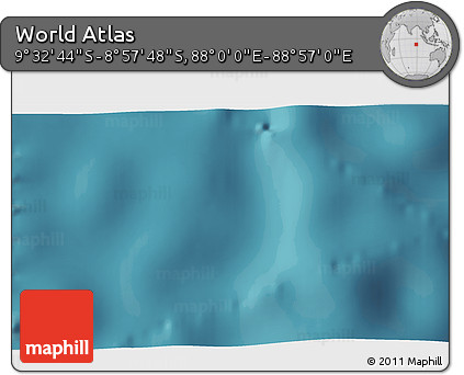 Satellite 3D Map of the Area around 9° 15' 16" S, 88° 28' 29" E