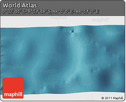 Satellite 3D Map of the Area around 9° 15' 16" S, 88° 28' 29" E