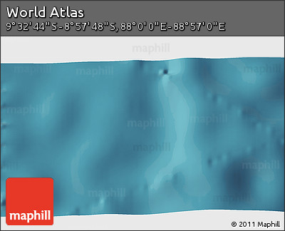 Satellite 3D Map of the Area around 9° 15' 16" S, 88° 28' 29" E