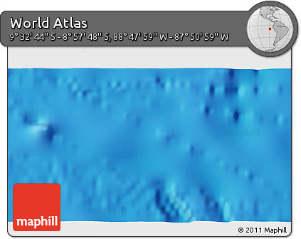 Physical 3D Map of the Area around 9° 15' 16" S, 88° 19' 29" W