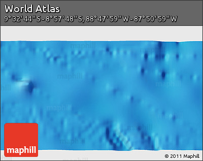 Physical 3D Map of the Area around 9° 15' 16" S, 88° 19' 29" W