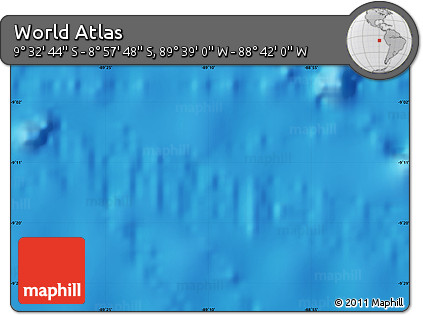 Physical Map of the Area around 9° 15' 16" S, 89° 10' 30" W