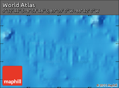 Physical Map of the Area around 9° 15' 16" S, 89° 10' 30" W