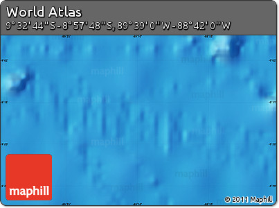 Physical Map of the Area around 9° 15' 16" S, 89° 10' 30" W