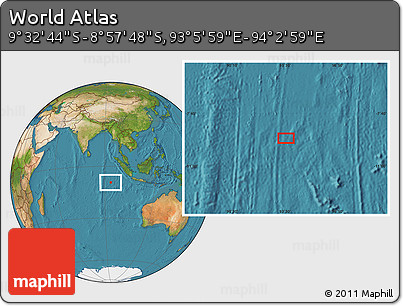 Satellite Location Map of the Area around 9° 15' 16" S, 93° 34' 29" E
