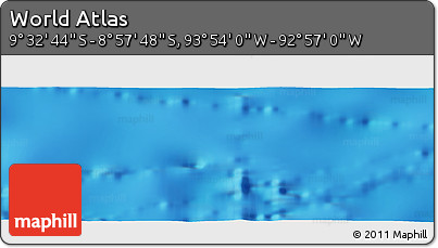 Physical Panoramic Map of the Area around 9° 15' 16" S, 93° 25' 30" W