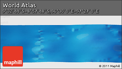 Physical Panoramic Map of the Area around 9° 15' 16" S, 96° 58' 29" E