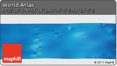 Physical Panoramic Map of the Area around 9° 15' 16" S, 96° 58' 29" E