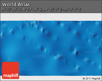 Physical 3D Map of the Area around 9° 15' 16" S, 98° 40' 30" E