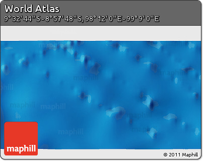 Physical 3D Map of the Area around 9° 15' 16" S, 98° 40' 30" E