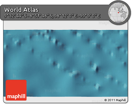 Satellite 3D Map of the Area around 9° 15' 16" S, 98° 40' 30" E