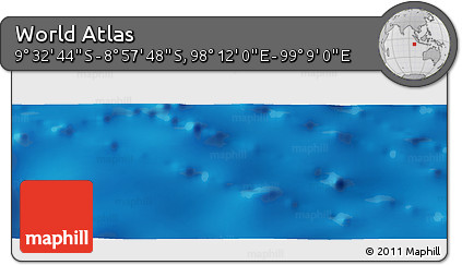 Physical Panoramic Map of the Area around 9° 15' 16" S, 98° 40' 30" E