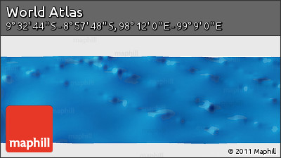Physical Panoramic Map of the Area around 9° 15' 16" S, 98° 40' 30" E
