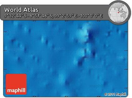 Physical Map of the Area around 9° 15' 16" S, 99° 31' 30" E
