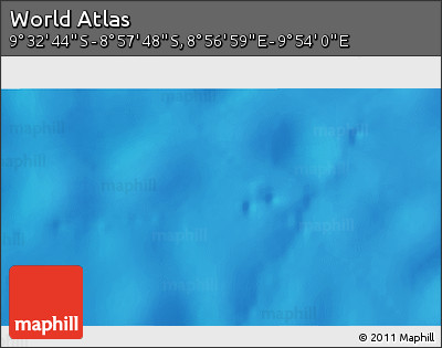 Physical 3D Map of the Area around 9° 15' 16" S, 9° 25' 30" E