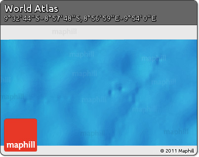 Physical 3D Map of the Area around 9° 15' 16" S, 9° 25' 30" E