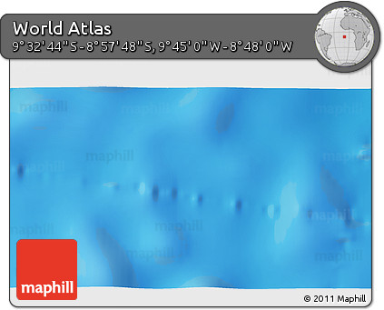 Physical 3D Map of the Area around 9° 15' 16" S, 9° 16' 30" W