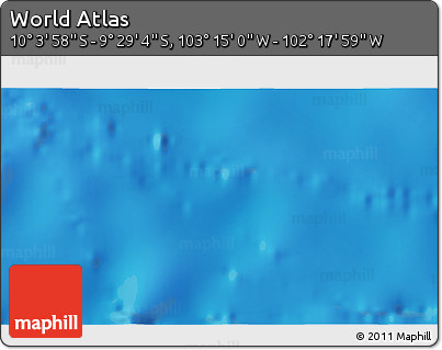 Physical 3D Map of the Area around 9° 46' 31" S, 102° 46' 30" W