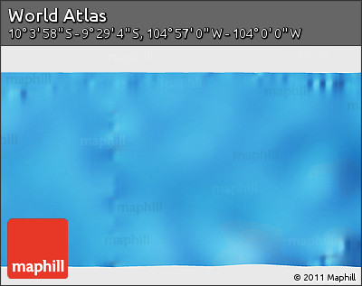 Physical 3D Map of the Area around 9° 46' 31" S, 104° 28' 29" W