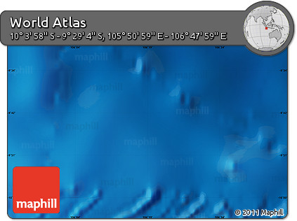 Shaded Relief Map of the Area around 9° 46' 31" S, 106° 19' 29" E