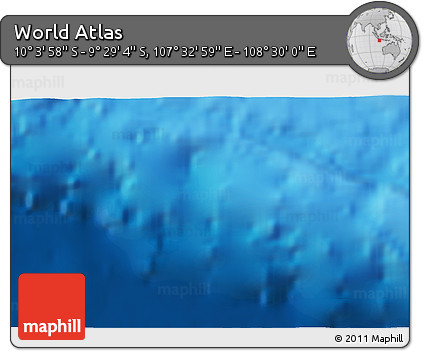 Physical 3D Map of the Area around 9° 46' 31" S, 108° 1' 30" E