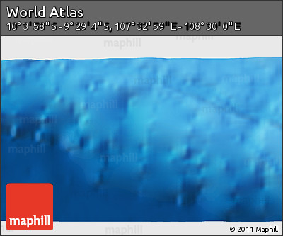 Physical 3D Map of the Area around 9° 46' 31" S, 108° 1' 30" E