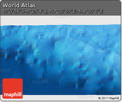 Physical 3D Map of the Area around 9° 46' 31" S, 108° 1' 30" E