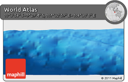 Shaded Relief Panoramic Map of the Area around 9° 46' 31" S, 108° 1' 30" E