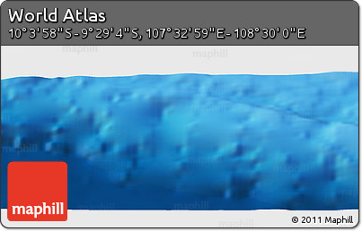 Shaded Relief Panoramic Map of the Area around 9° 46' 31" S, 108° 1' 30" E