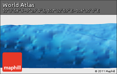 Shaded Relief Panoramic Map of the Area around 9° 46' 31" S, 108° 1' 30" E