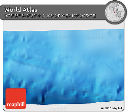 Physical 3D Map of the Area around 9° 46' 31" S, 108° 52' 30" E