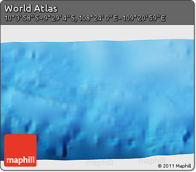 Physical 3D Map of the Area around 9° 46' 31" S, 108° 52' 30" E
