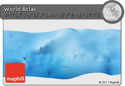 Physical Panoramic Map of the Area around 9° 46' 31" S, 109° 43' 29" E