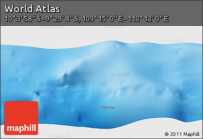 Physical Panoramic Map of the Area around 9° 46' 31" S, 109° 43' 29" E