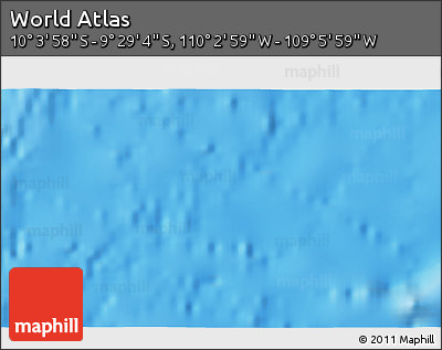 Physical 3D Map of the Area around 9° 46' 31" S, 109° 34' 29" W