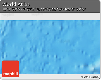 Physical 3D Map of the Area around 9° 46' 31" S, 109° 34' 29" W