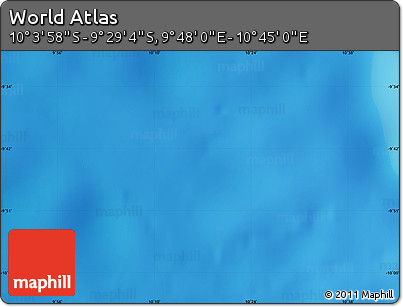 Physical Map of the Area around 9° 46' 31" S, 10° 16' 30" E