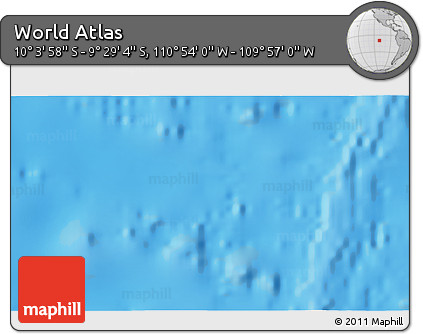 Physical 3D Map of the Area around 9° 46' 31" S, 110° 25' 30" W