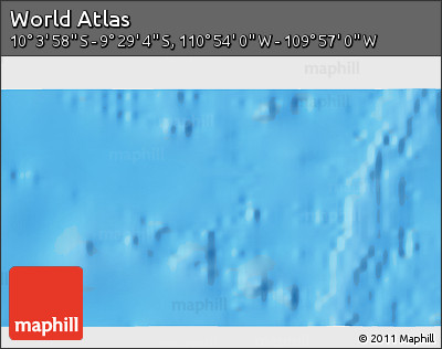 Physical 3D Map of the Area around 9° 46' 31" S, 110° 25' 30" W