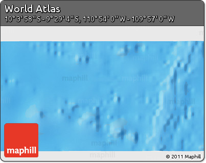Physical 3D Map of the Area around 9° 46' 31" S, 110° 25' 30" W