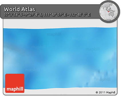 Shaded Relief 3D Map of the Area around 9° 46' 31" S, 112° 16' 30" E