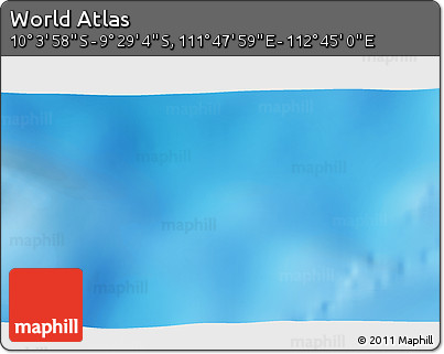 Shaded Relief 3D Map of the Area around 9° 46' 31" S, 112° 16' 30" E