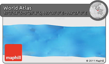 Physical Panoramic Map of the Area around 9° 46' 31" S, 113° 58' 29" E
