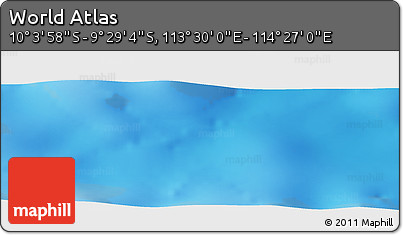 Physical Panoramic Map of the Area around 9° 46' 31" S, 113° 58' 29" E
