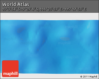 Physical 3D Map of the Area around 9° 46' 31" S, 114° 49' 29" E