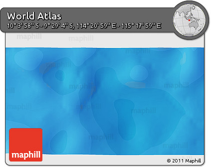 Political 3D Map of the Area around 9° 46' 31" S, 114° 49' 29" E