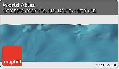 Satellite Panoramic Map of the Area around 9° 46' 31" S, 115° 40' 30" E