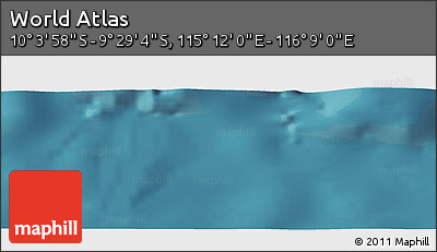 Satellite Panoramic Map of the Area around 9° 46' 31" S, 115° 40' 30" E